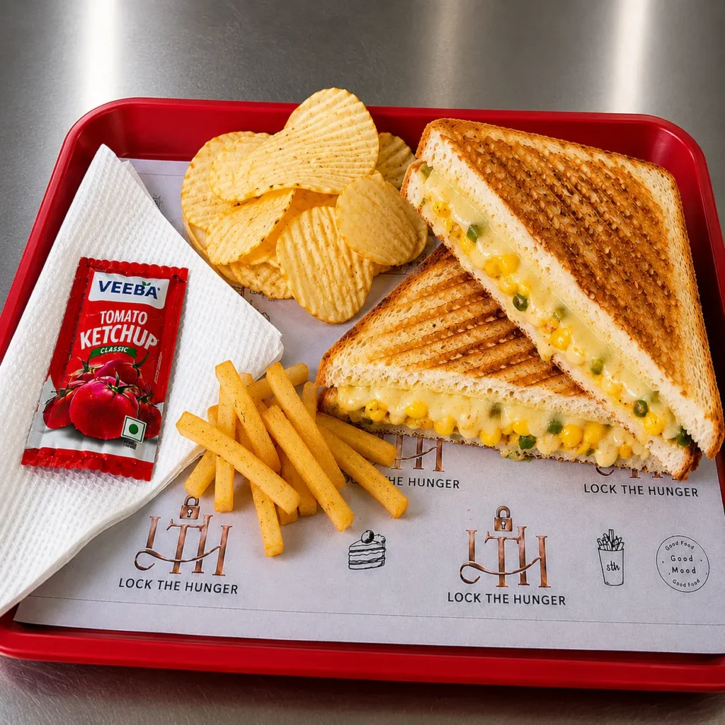 cheesy corn sandwich lock the hunger