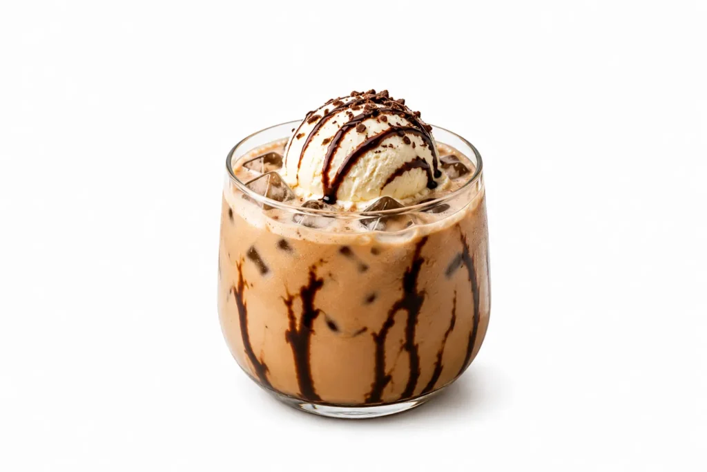 cold coffee with ice cream