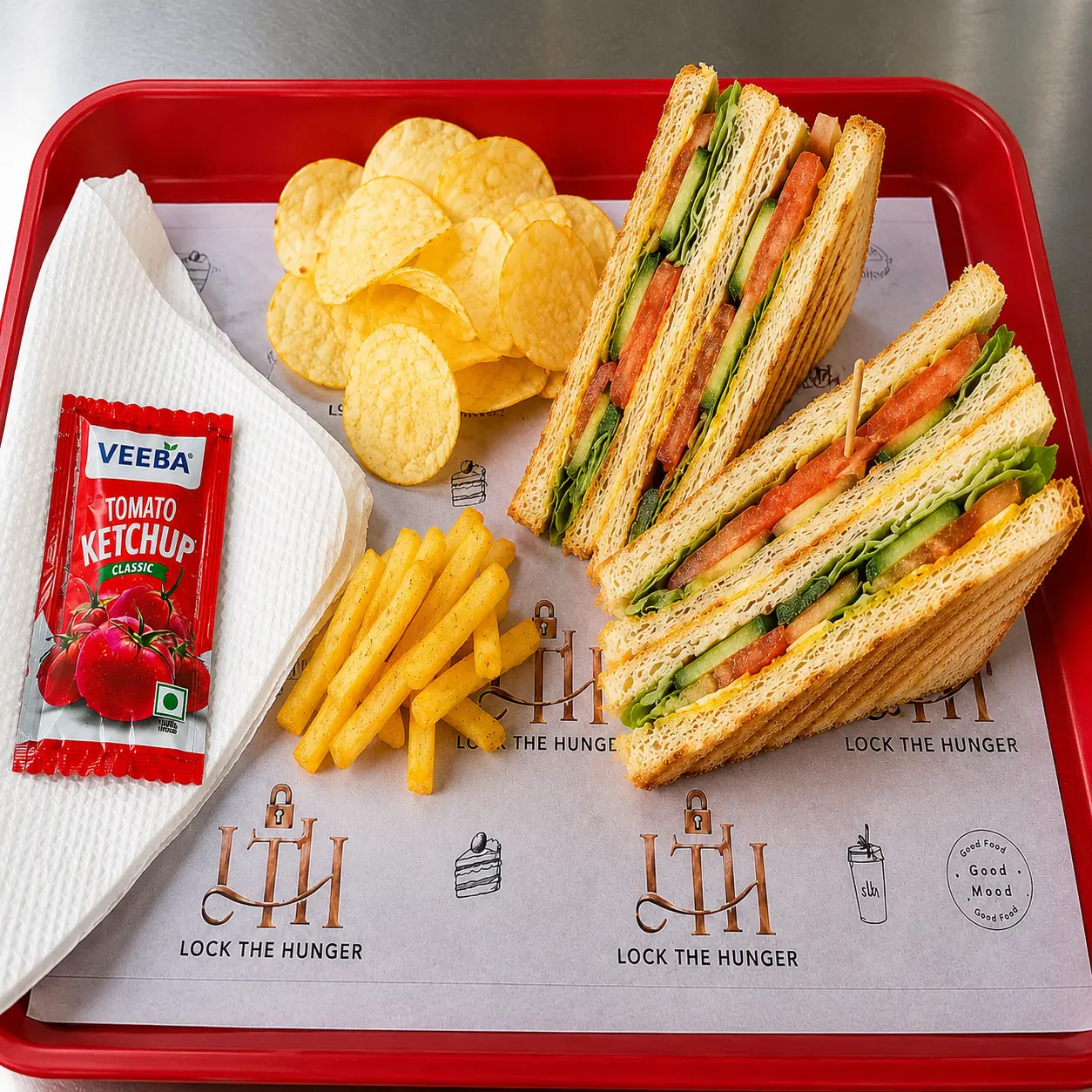 veg club sandwich lock the hunger