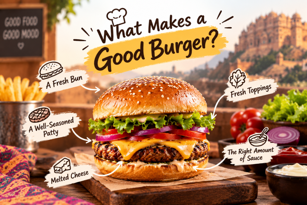 Best burger places in Jaipur with a delicious burger and fries